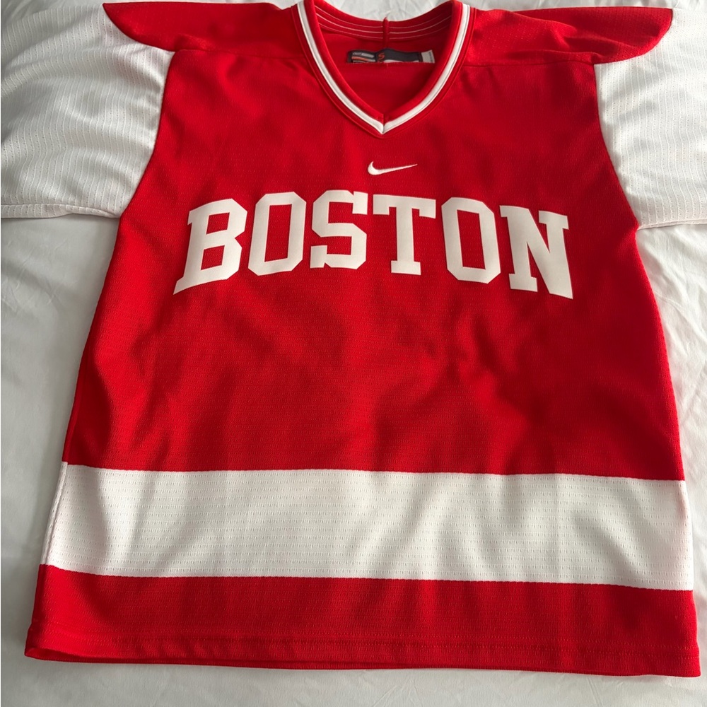 Nike Red and White Boston University Men's Hockey Jersey